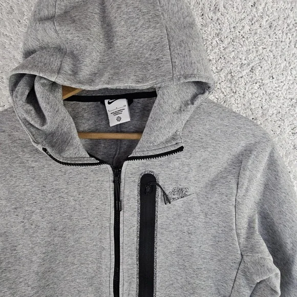 Nike Tech Fleece Hoodie Mens Small Grey Full Double Zip Sweatshirt DD4688-010 - Picture 9 of 16